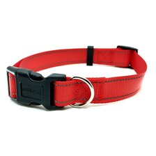 Nobleza nylonový obojok s reflexným šitím 2,5 x 40 - 60 cm červený